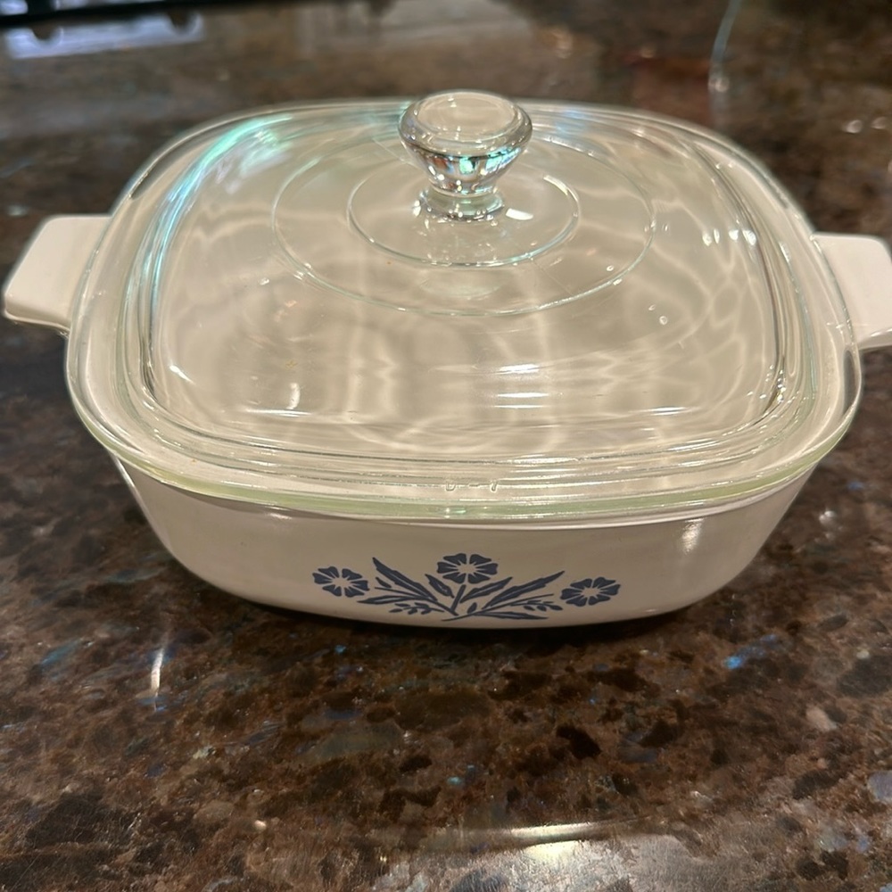 CORNING WARE 1 QT WITH TOP ORIGINAL BLUE CORN FLOWERS
